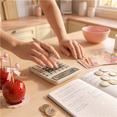 Calculadora e anotações de preço